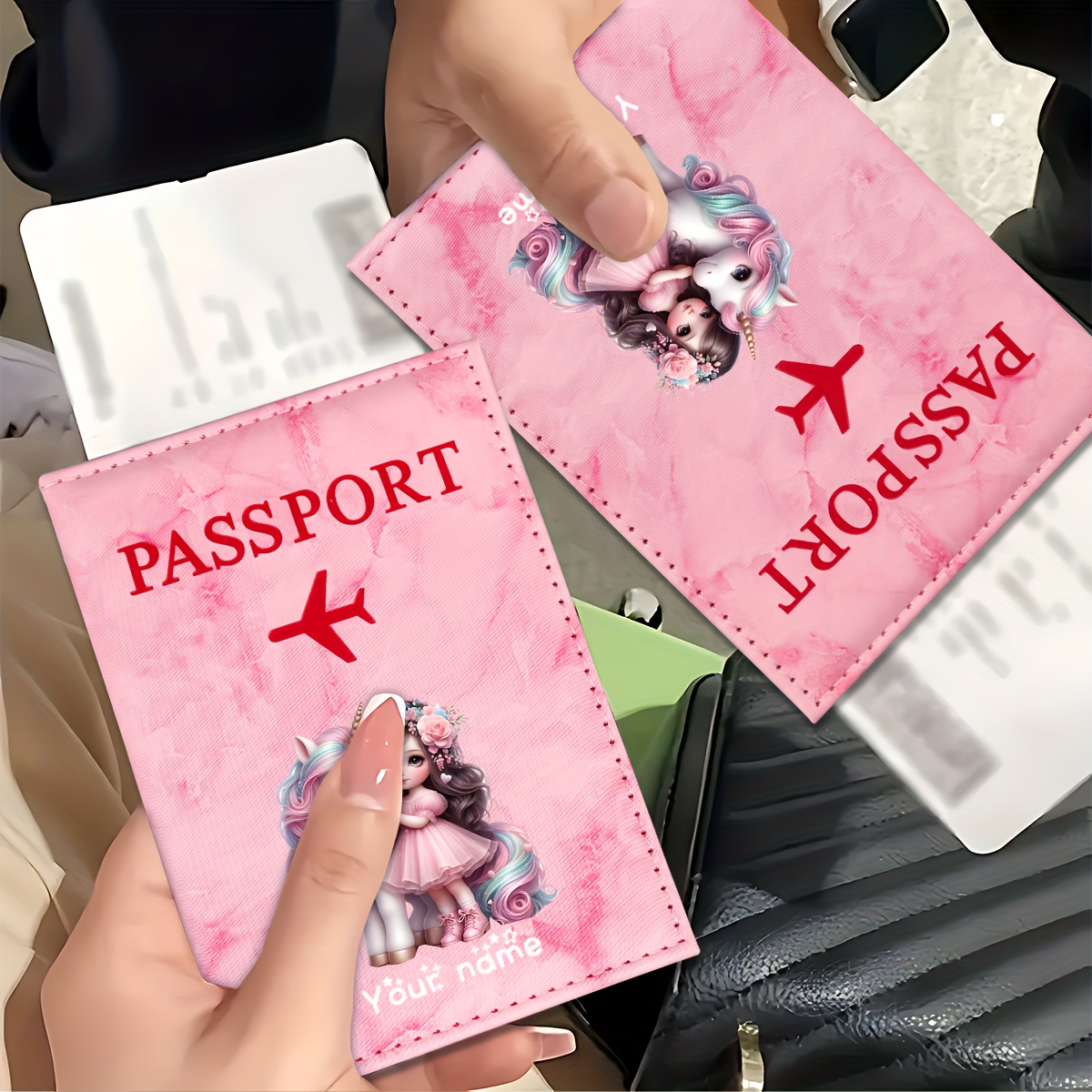 Travel Accessories And Gadgets - Porte-passeport en PU à motif licorne
