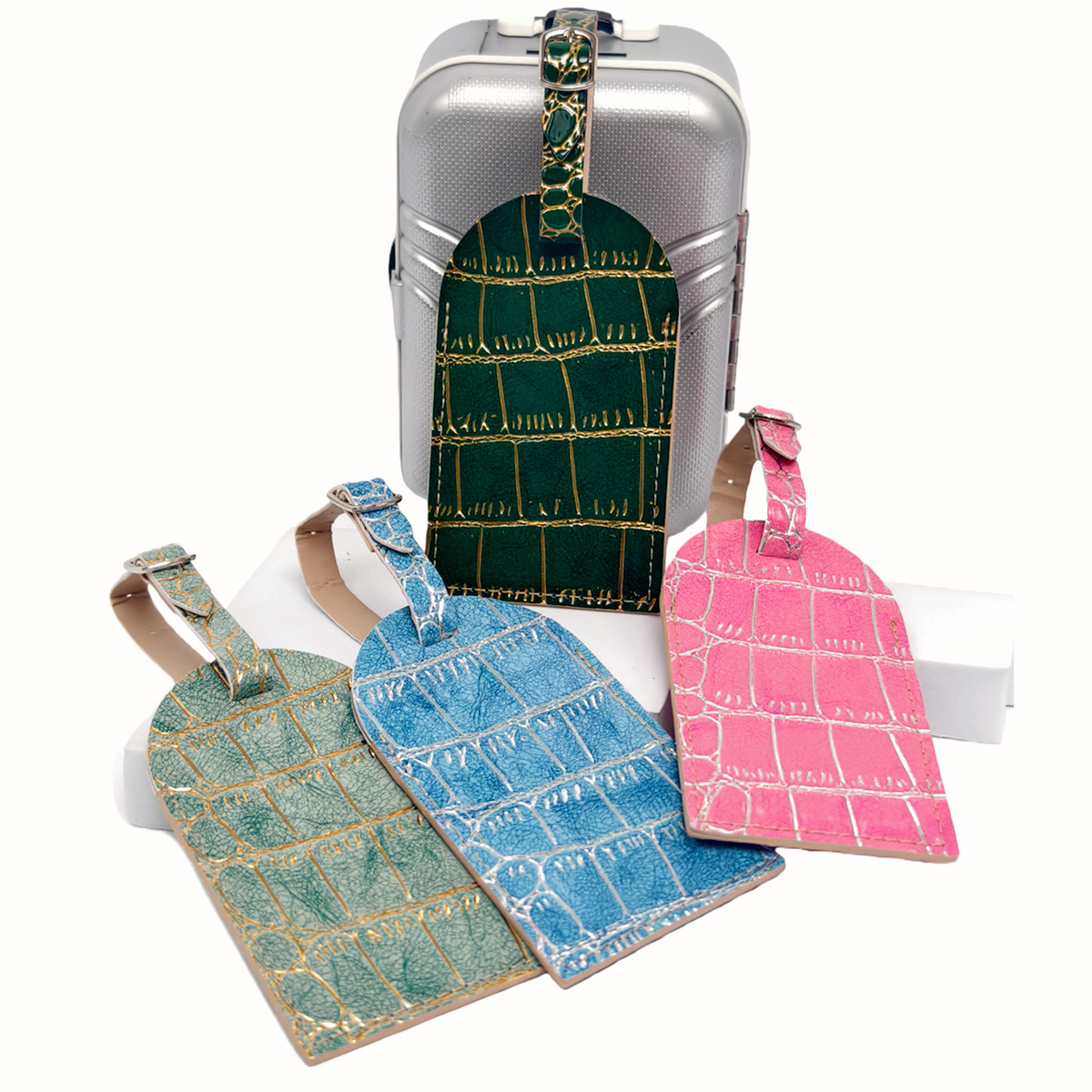 Travel Accessories Name - Étiquette de bagage avec bordure de