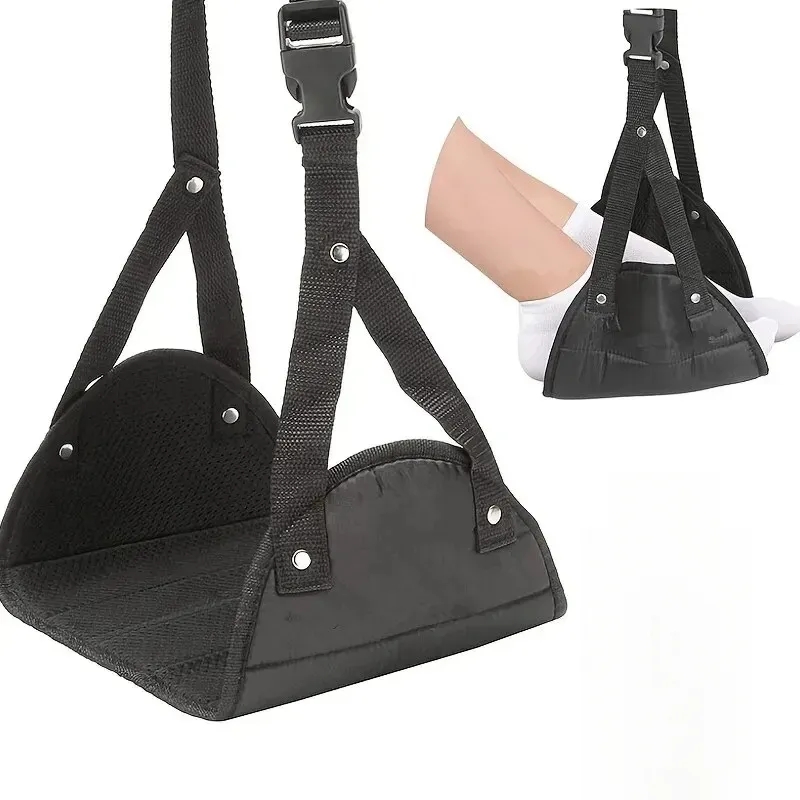 Travel Accessories Long Flight - Repose-pieds d'avion réglable avec sangle, hamac