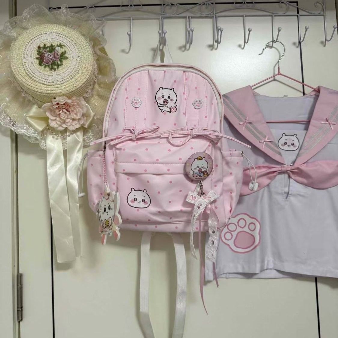 Travel Accessories Pink - Sac à dos mignon Chiikawa rose