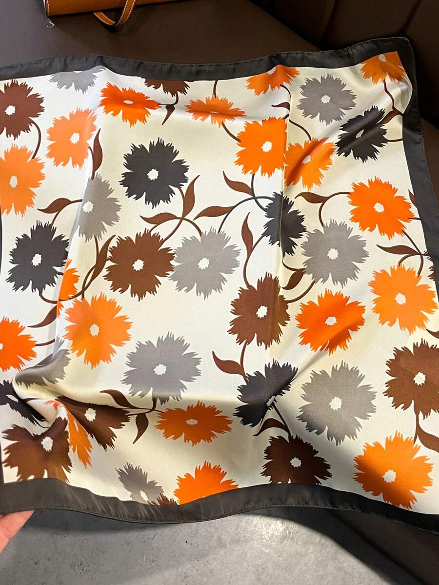 Travel Accessories New - 1 écharpe florale orange printemps/été, 70