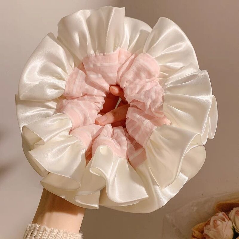 Chouchou en satin rayé rose pâ - Travel Accessories Pink avis et prix