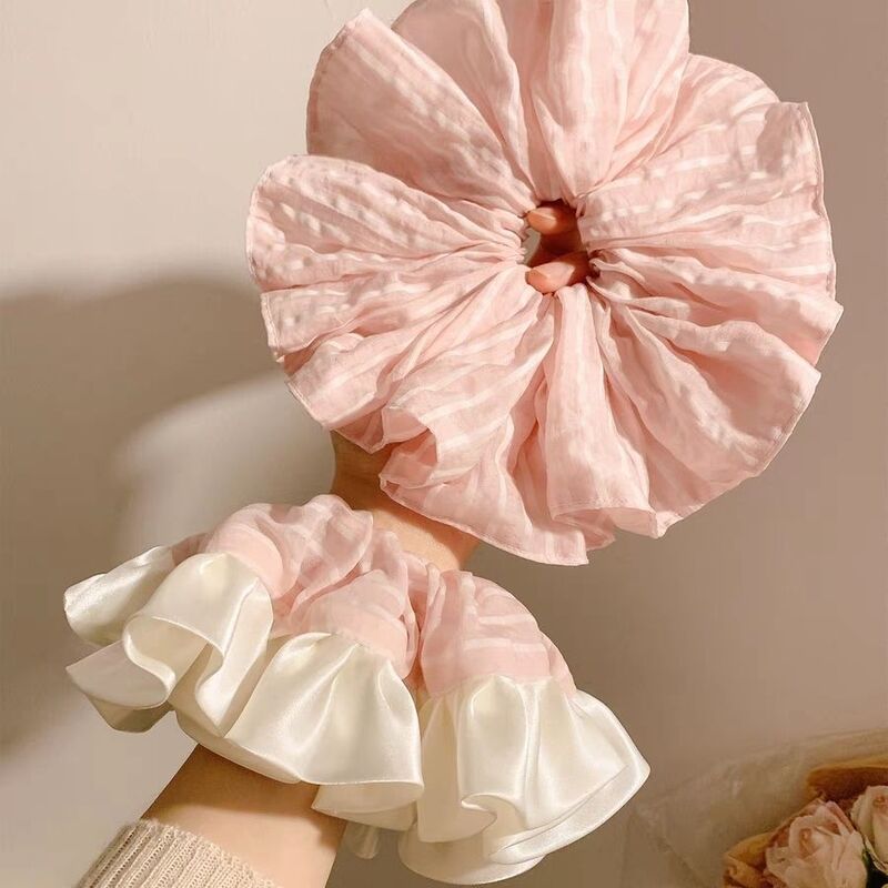 Chouchou en satin rayé rose pâ - Travel Accessories Pink avis et prix