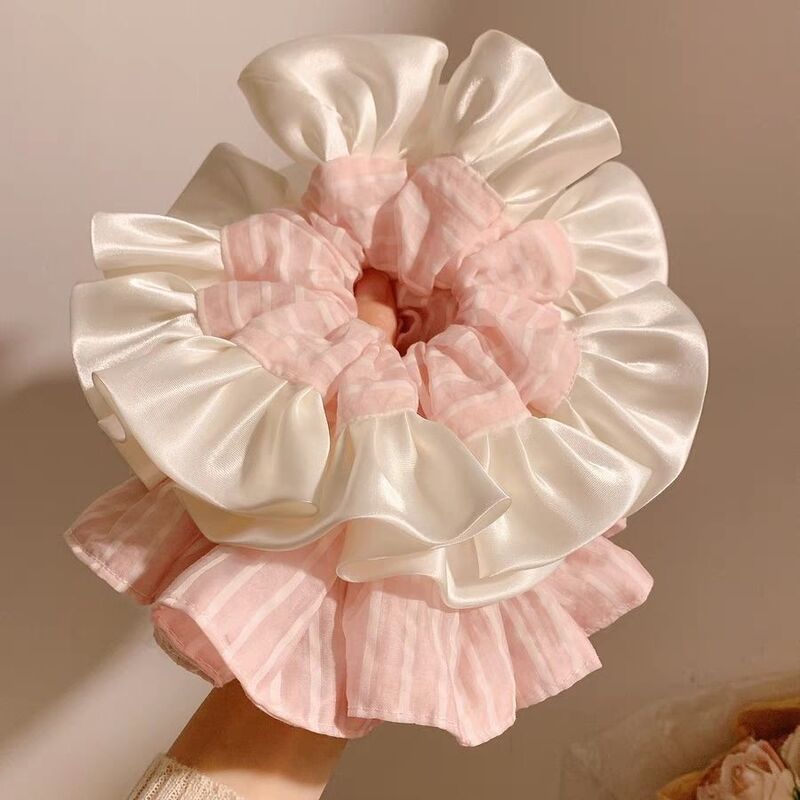 Chouchou en satin rayé rose pâ - Travel Accessories Pink avis et prix
