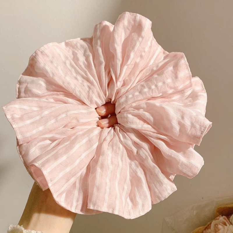 Chouchou en satin rayé rose pâ - Travel Accessories Pink avis et prix